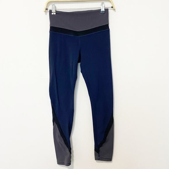 Athleta PowerVita Blue & Gray Leggings Size XS - Picture 1 of 8
